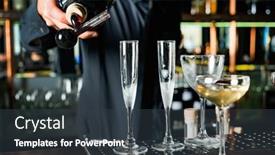  Presentation with cocktail bar - Colorful presentation theme enhanced with bartender-making-cocktail backdrop and a tawny brown colored foreground