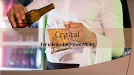  Presentation with bartender - Colorful slide set enhanced with bartender pouring beer in a pint in bar backdrop and a coral colored foreground