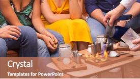  Presentation with cocktail bar - Theme having bartender prepare an special cocktail background and a coral colored foreground