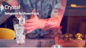  Presentation with bartender - Cool new PPT theme with bartender preparing a drink backdrop and a ocean colored foreground