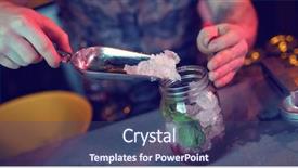  Presentation with bartender - PPT theme enhanced with bartender putting ice in jar background and a ocean colored foreground