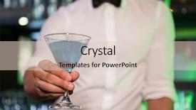  Presentation with bartender - Slide set enhanced with bartender serving a blue martini in bar background and a lemonade colored foreground