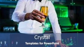  Presentation with bartender - Presentation design consisting of bartender-serving-a-glass background and a ocean colored foreground