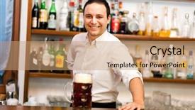  Presentation with bartender - Colorful PPT theme enhanced with bartender serving beer backdrop and a coral colored foreground