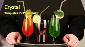  Presentation with bartender - Amazing PPT theme having bartender with different cocktails close backdrop and a wine colored foreground