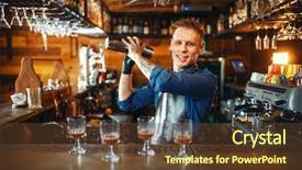 Presentation with bartender - Audience pleasing slide deck consisting of bartender works with shaker backdrop and a tawny brown colored foreground