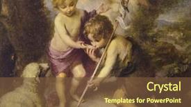  Presentation with reproduction - Slides with bartolome esteban murillo children background and a tawny brown colored foreground