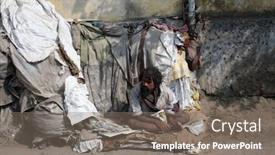  Presentation with poverty - Theme with baruipur-india-january-13-beggars background and a gray colored foreground