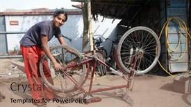  Presentation with mechanic repair - Cool new PPT theme with baruipur-india-january-13-mechanic backdrop and a coral colored foreground