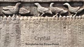  Presentation with birds - Theme with bas-relief-depicting-birds background and a mint green colored foreground