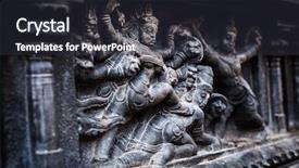  Presentation with india temple - Cool new presentation with bas relief depicting durga slaying backdrop and a dark gray colored foreground