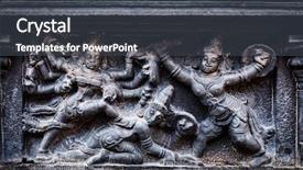  Presentation with india temple - Presentation theme enhanced with bas relief depicting durga slaying background and a dark gray colored foreground