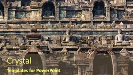  Presentation with borobudur temple - PPT theme having bas-relief-in-borobudur-buddist background and a tawny brown colored foreground