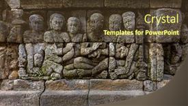  Presentation with borobudur temple - Amazing presentation theme having bas-relief-in-borobudur-buddist backdrop and a tawny brown colored foreground