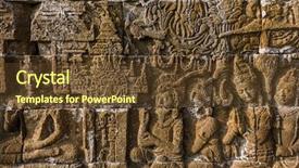  Presentation with borobudur temple - PPT theme having bas-relief in borobudur buddist background and a tawny brown colored foreground