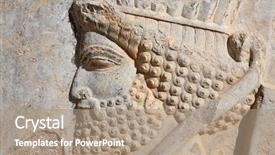  Presentation with persian - Beautiful PPT theme featuring bas-relief of persian soldier backdrop and a coral colored foreground