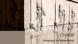  Presentation with iran - Cool new presentation theme with bas-relief of persian soldiers backdrop and a soft green colored foreground