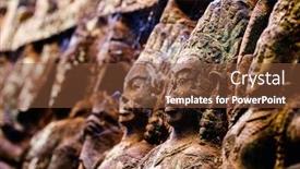  Presentation with king - Amazing presentation theme having bas-reliefs-in-terrace backdrop and a tawny brown colored foreground