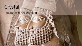  Presentation with heads - Beautiful slides featuring bas-reliefs of persepolis iran backdrop and a mint green colored foreground