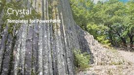  Presentation with waterfall - Presentation having basalt-columns-known-as-stone background and a violet colored foreground
