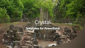  Presentation with azalea - Colorful presentation design enhanced with basalt-rock-formation-in-azalea backdrop and a tawny brown colored foreground