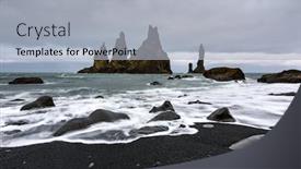  Presentation with rock - Amazing presentation theme having basalt-rock-formations-troll-toes backdrop and a light gray colored foreground