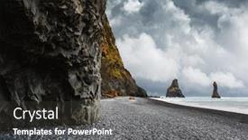  Presentation with rock - Slide set consisting of basalt-rock-formations-troll-toes background and a dark gray colored foreground