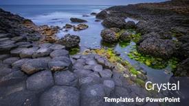  Presentation with rocks formation - Cool new PPT theme with basalt-rocks-formation-giant-s backdrop and a dark gray colored foreground