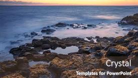  Presentation with rocks formation - Slide set with basalt-rocks-formation-giant-s background and a tawny brown colored foreground
