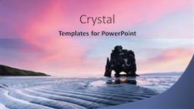  Presentation with tide - Beautiful PPT layouts featuring basalt-stack-hvitserkur backdrop and a coral colored foreground