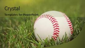  Presentation with base - Colorful slide set enhanced with base - baseball in the grass backdrop and a gold colored foreground