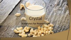  Presentation with milk - Audience pleasing slides consisting of base - heap of raw cashews backdrop and a coral colored foreground