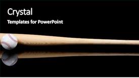  Presentation with baseball - Slide set enhanced with base ball - wooden baseball and bat background and a black colored foreground