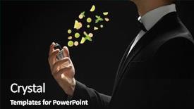  Presentation with components - Colorful slide set enhanced with base oil - handsome young man spraying perfume backdrop and a black colored foreground
