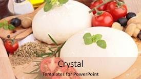  Presentation with pizza and sports - Slides featuring base oil - pizza and ingredients background and a  colored foreground