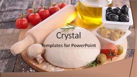  Presentation with base - PPT layouts having base oil - pizza ingredient background and a  colored foreground