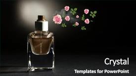  Presentation with base - Beautiful slides featuring base oil - spraying perfume with flower component backdrop and a  colored foreground