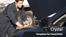  Presentation with mechanic car service repair maintenance - Beautiful PPT layouts featuring base oil - young mechanic fixing a car backdrop and a wine colored foreground