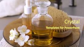  Presentation with jasmine flower - Theme having base oil with essential oils background and a tawny brown colored foreground