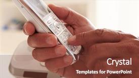  Presentation with telephone - Amazing slide deck having close up of man picking backdrop and a tawny brown colored foreground