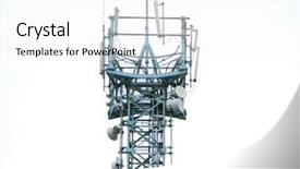  Presentation with radio tower - Audience pleasing theme consisting of radio base station - communications antenna tower with repeater backdrop and a white colored foreground