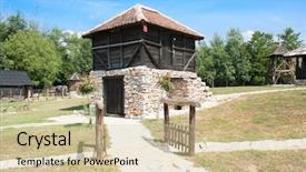  Presentation with traditional - Audience pleasing theme consisting of base velika plana eastern europe backdrop and a soft green colored foreground