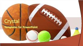  Presentation with ball sports - Presentation having sports balls background and a tawny brown colored foreground
