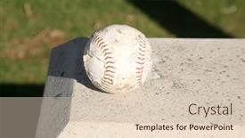  Presentation with baseball - PPT theme featuring baseball-an-old-worn-out and a lemonade colored foreground