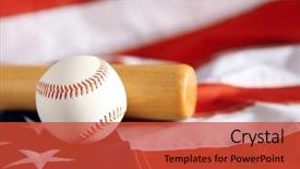  Presentation with american flag - Presentation consisting of baseball and bat on background background and a red colored foreground
