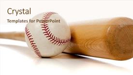  Presentation with baseball - PPT layouts having baseball and wooden bat background and a lemonade colored foreground