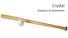  Presentation with mlb baseball game ball - Colorful slide deck enhanced with baseball ball and bat isolated backdrop and a white colored foreground