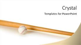  Presentation with mlb baseball game ball - PPT theme with baseball ball and bat isolated background and a white colored foreground