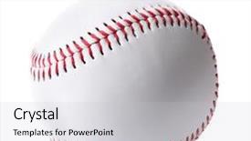  Presentation with baseball - Amazing presentation theme having baseball ball isolated on white backdrop and a light gray colored foreground