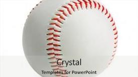  Presentation with mlb baseball game ball - PPT layouts consisting of baseball ball on white background background and a light gray colored foreground